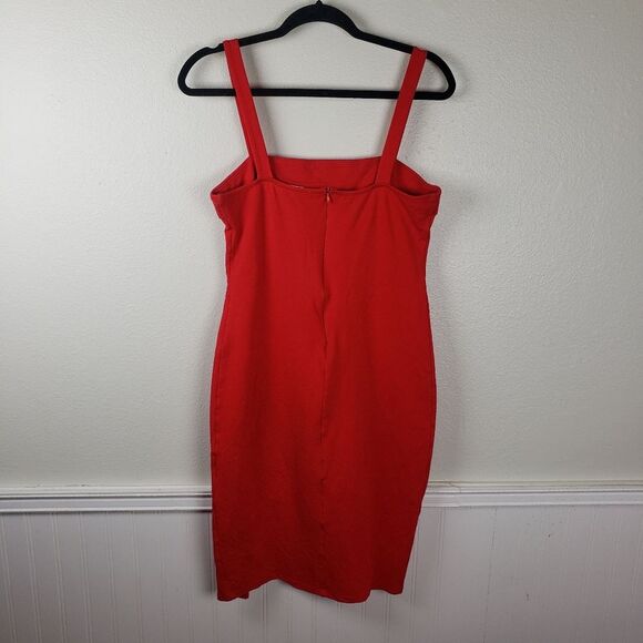 Stella Luce Bright Sexy Red Open Slit Short Dress Size Large - Picture 10 of 10